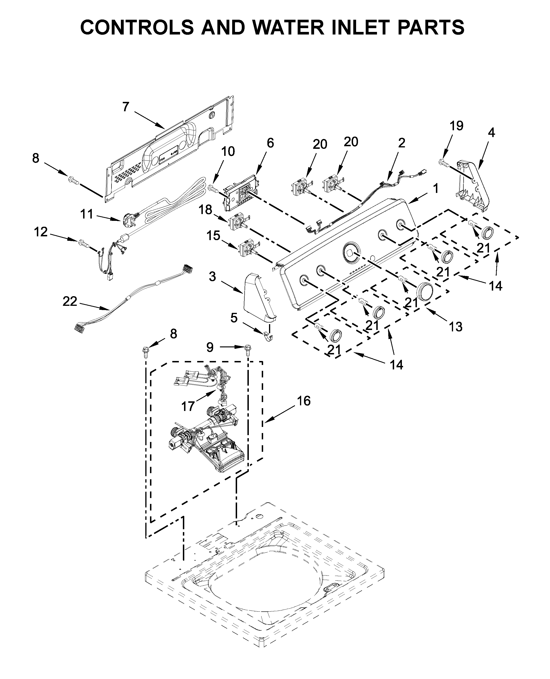 Console and water inlet parts