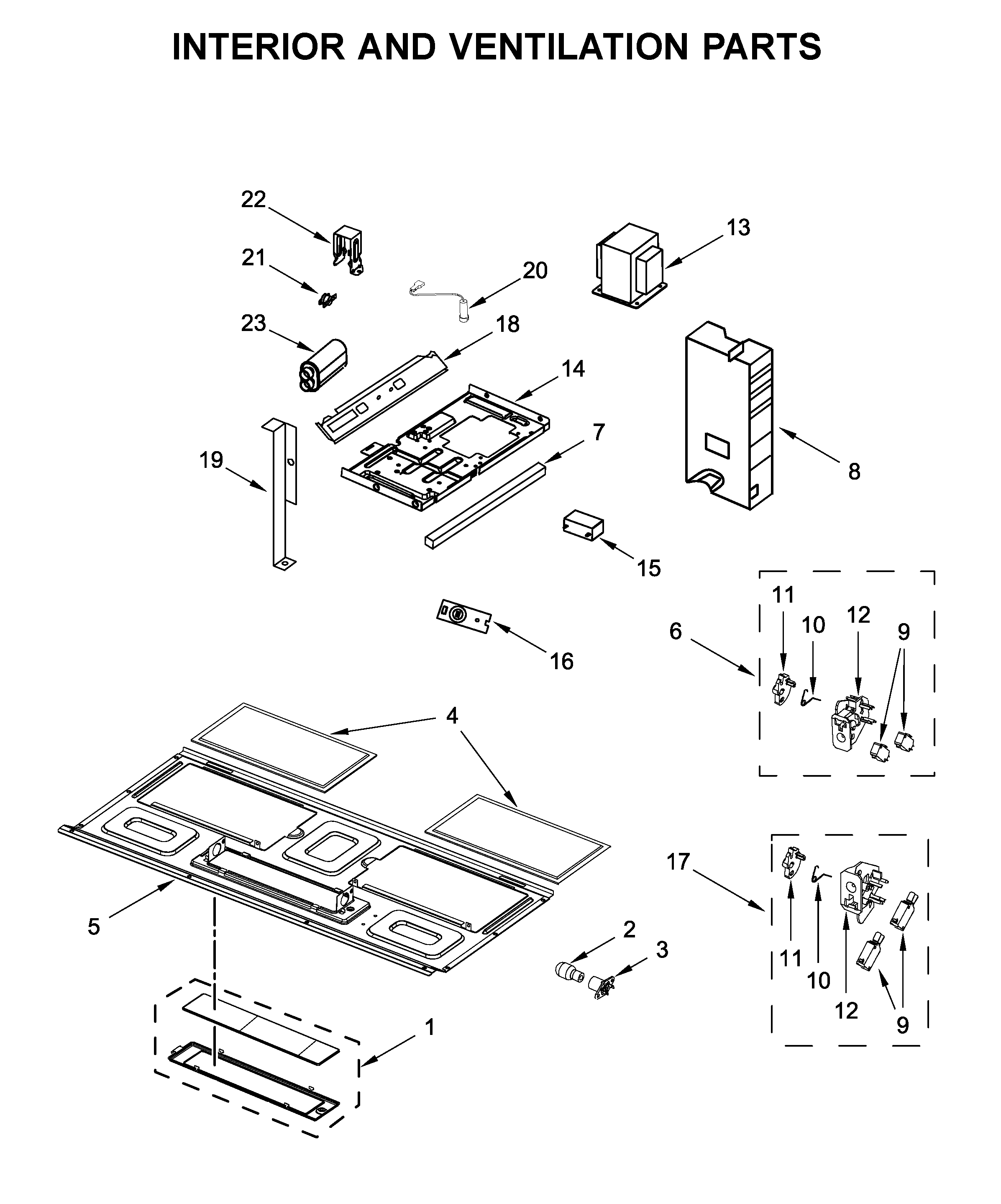 Interior and ventilation parts