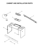 Cabinet and installation parts
