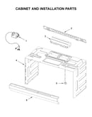 Cabinet and installation parts