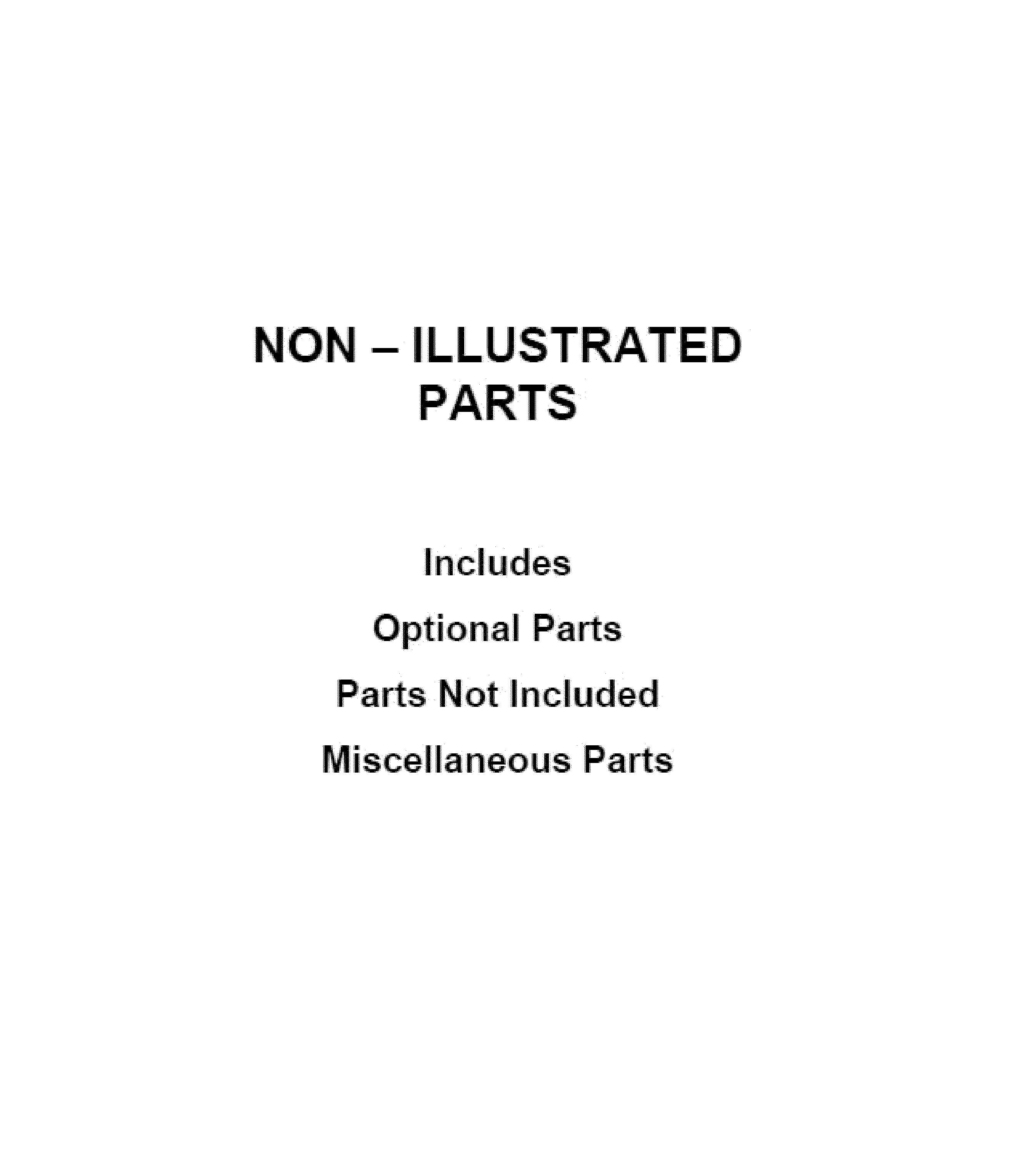 OPTIONAL PARTS (NOT INCLUDED)