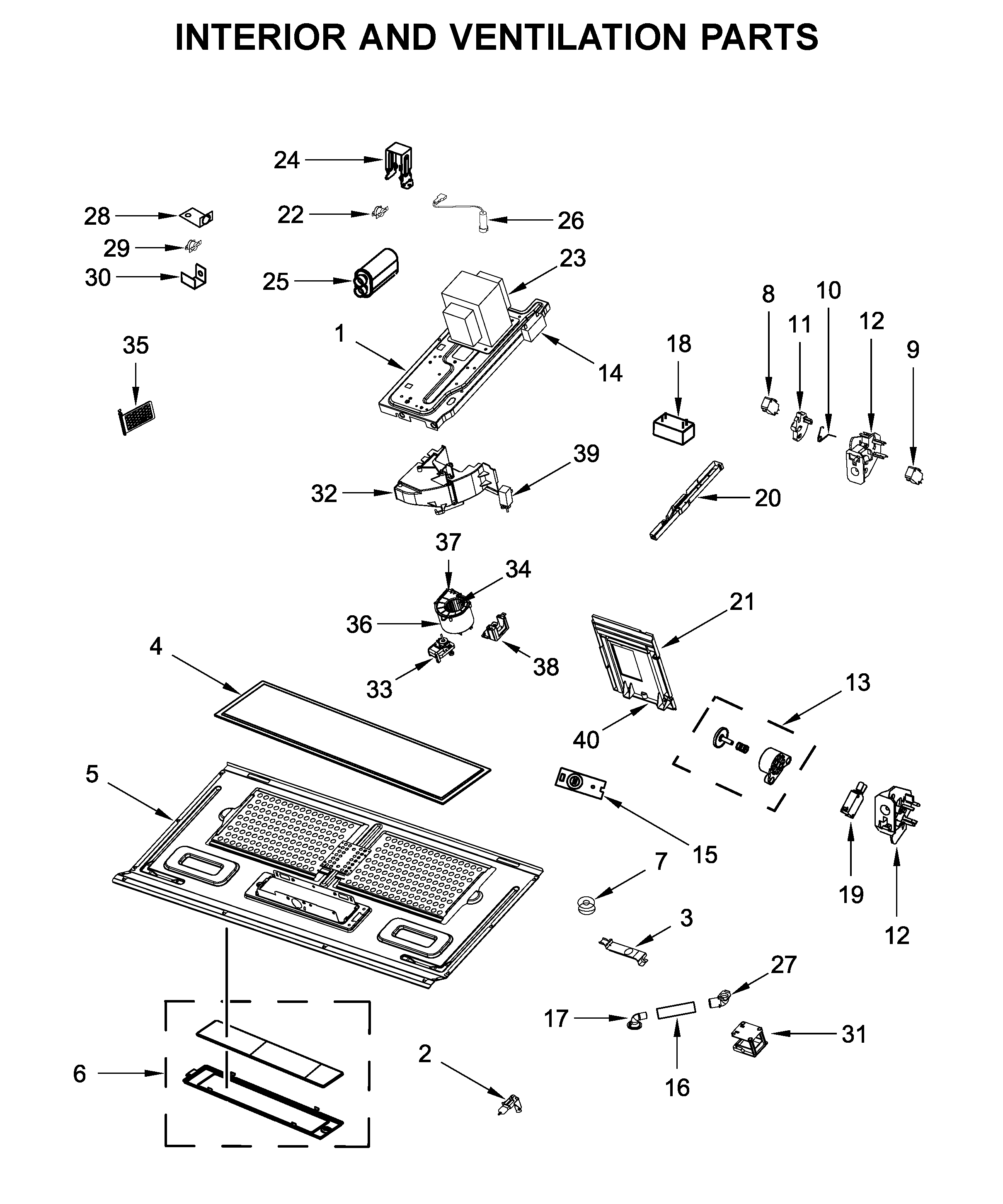 Interior and ventilation parts