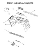 Cabinet and installation parts