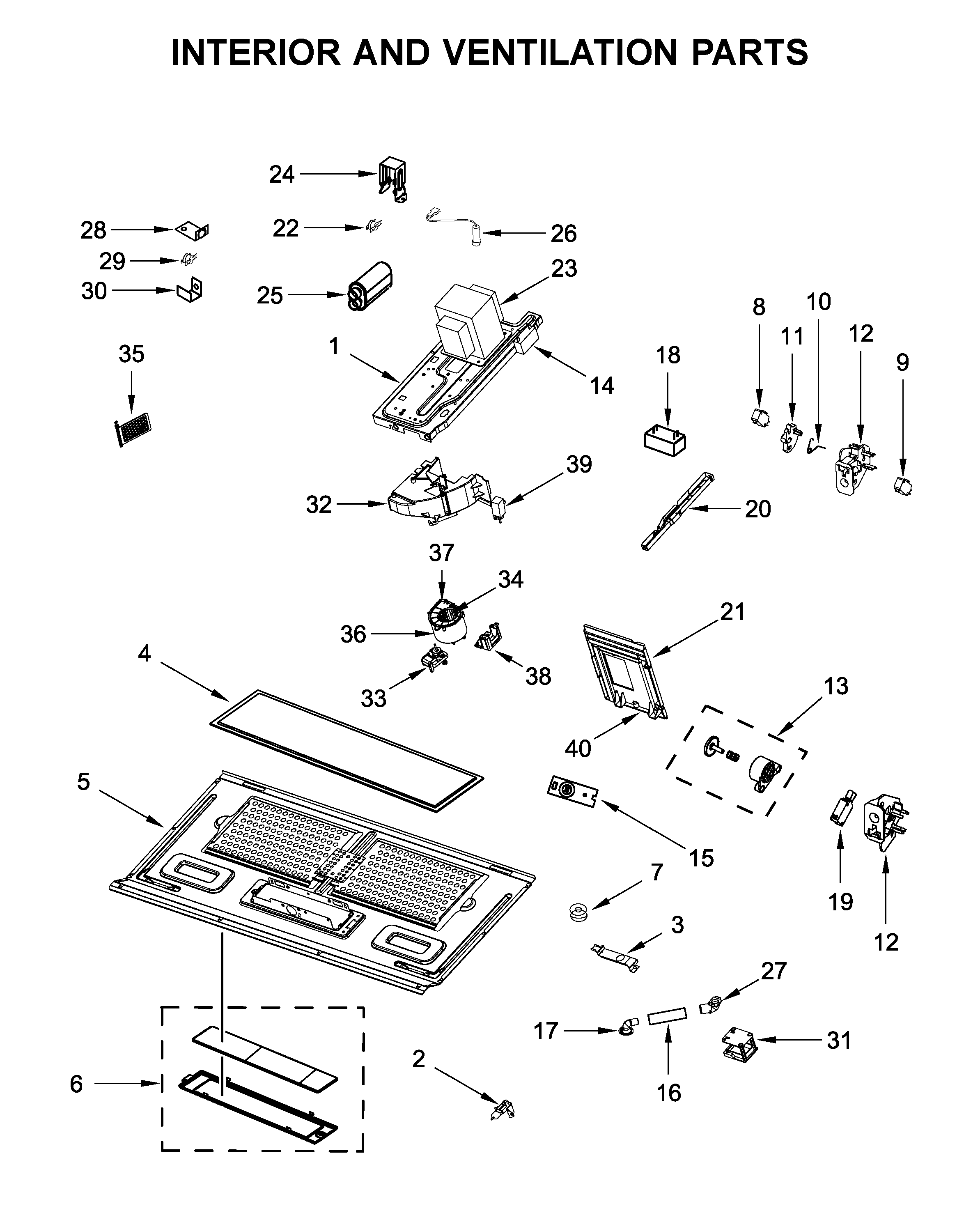 Interior and ventilation parts