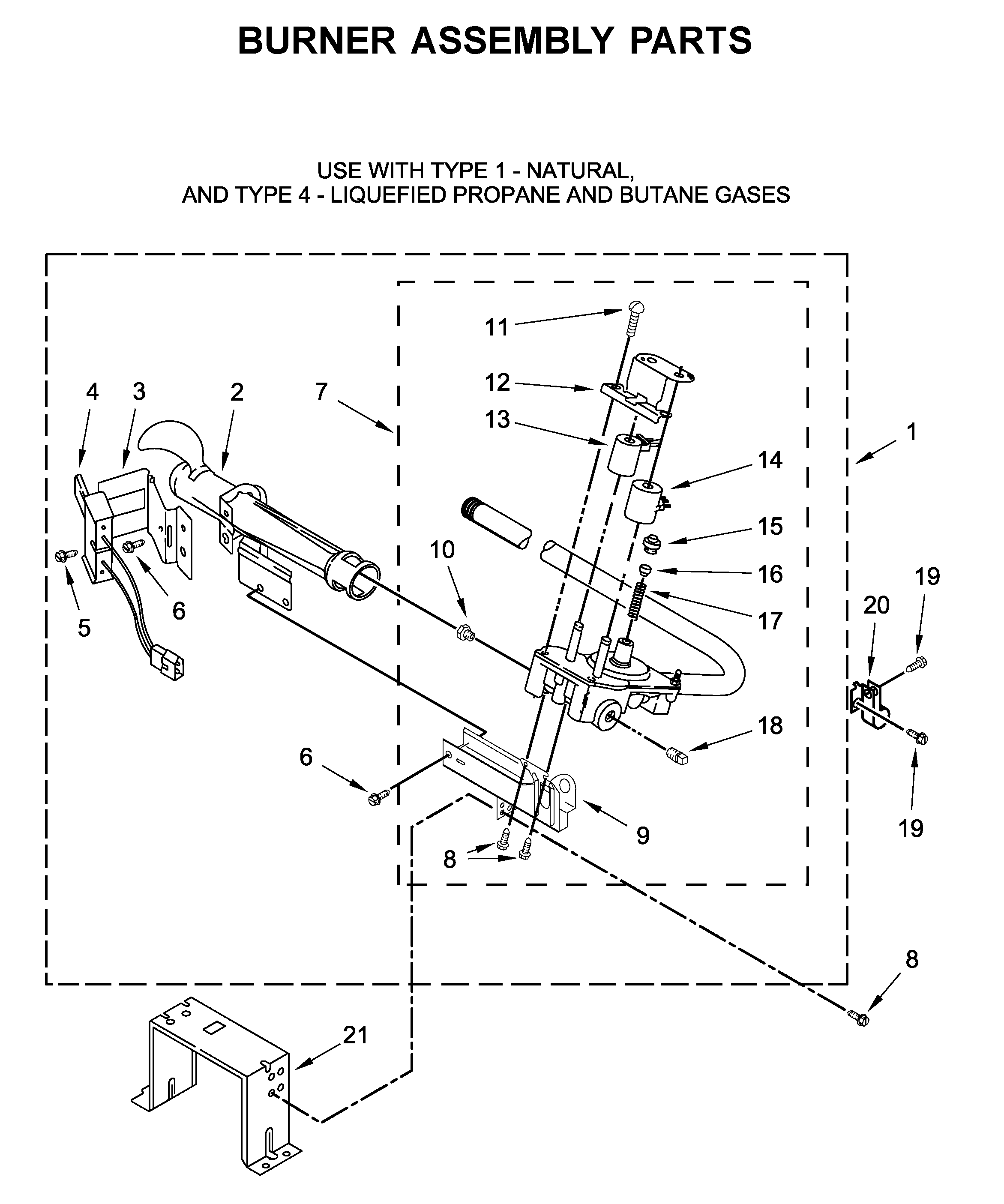 Burner assembly parts