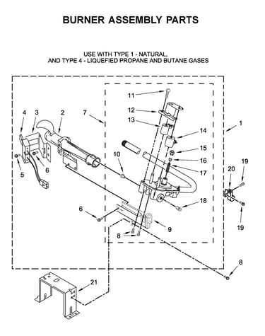 Burner assembly parts