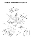 Cooktop, burner and grate parts