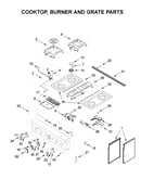 Cooktop, burner and grate parts