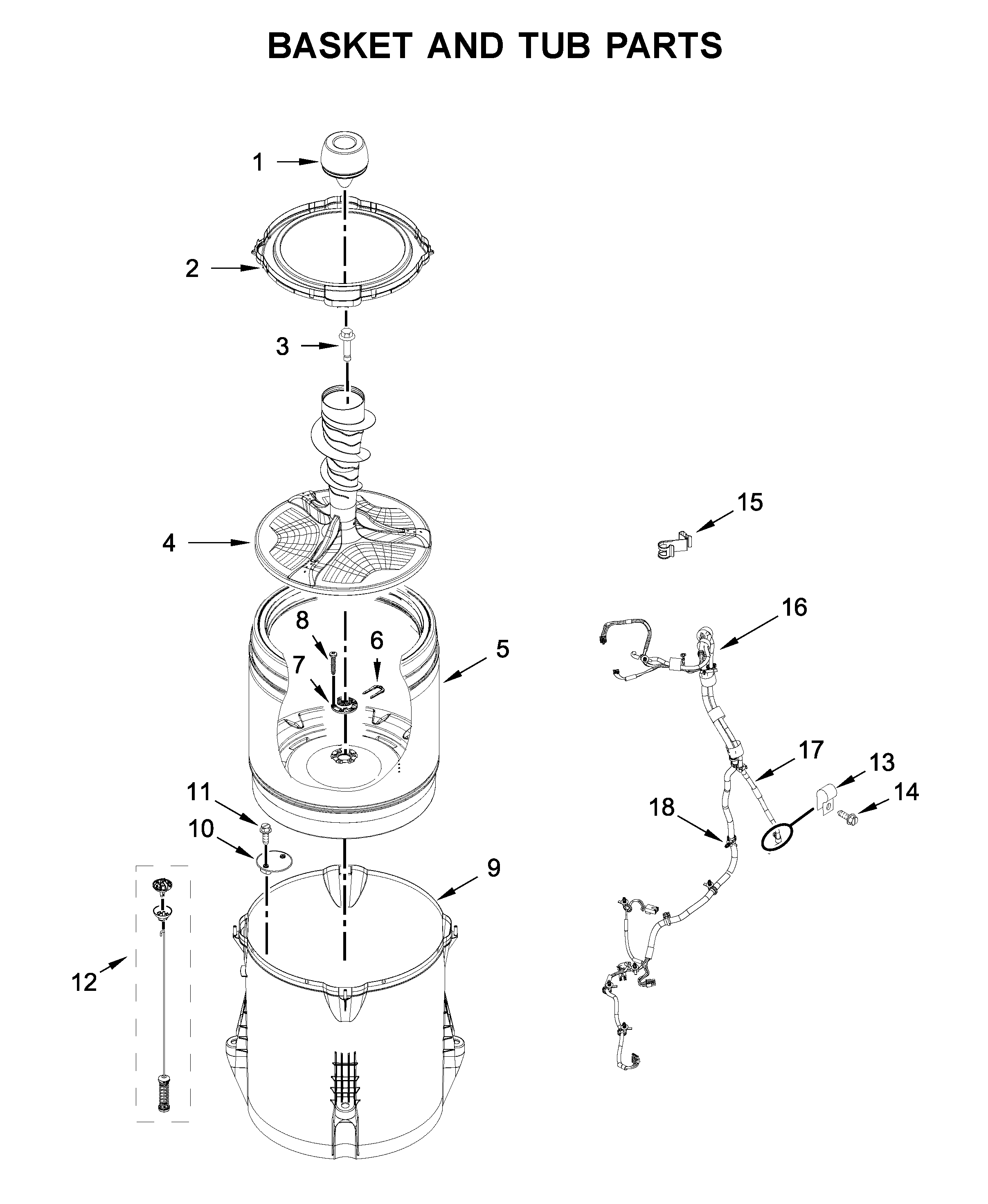 Basket and tub parts