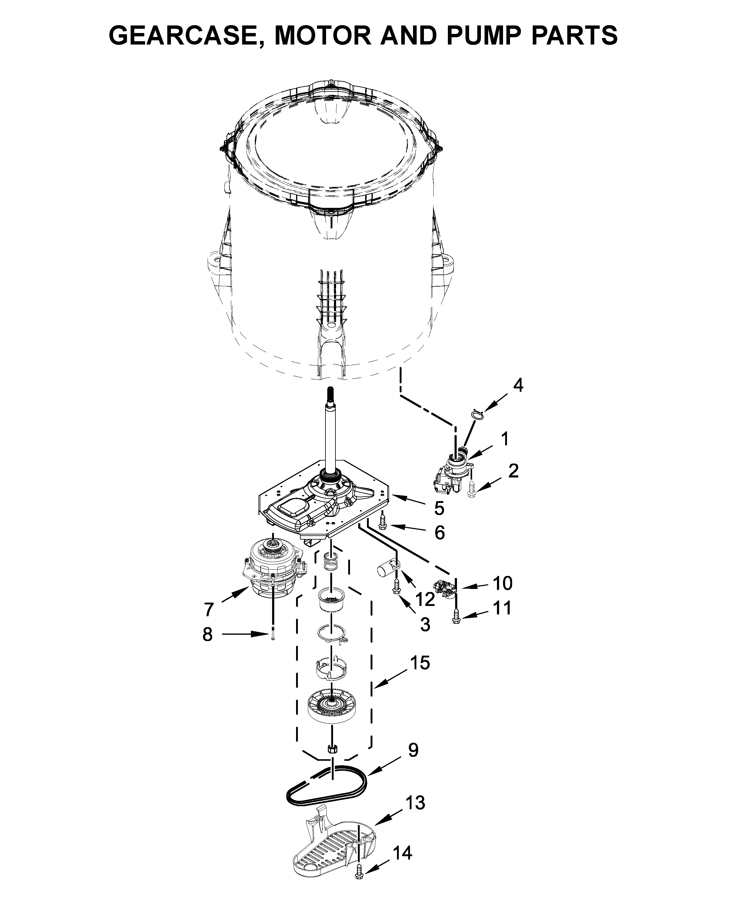 Gearcase, motor and pump parts