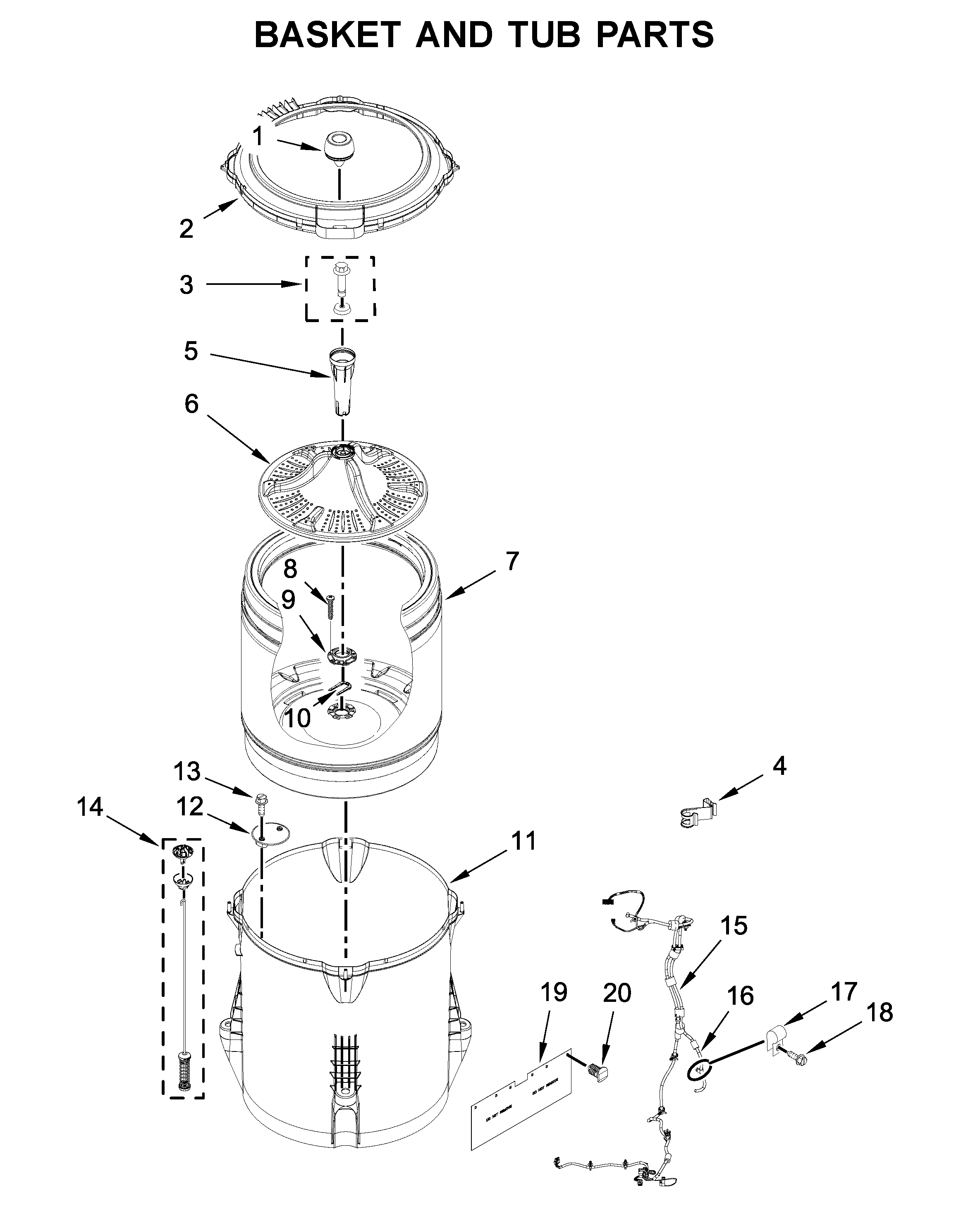 Basket and tub parts