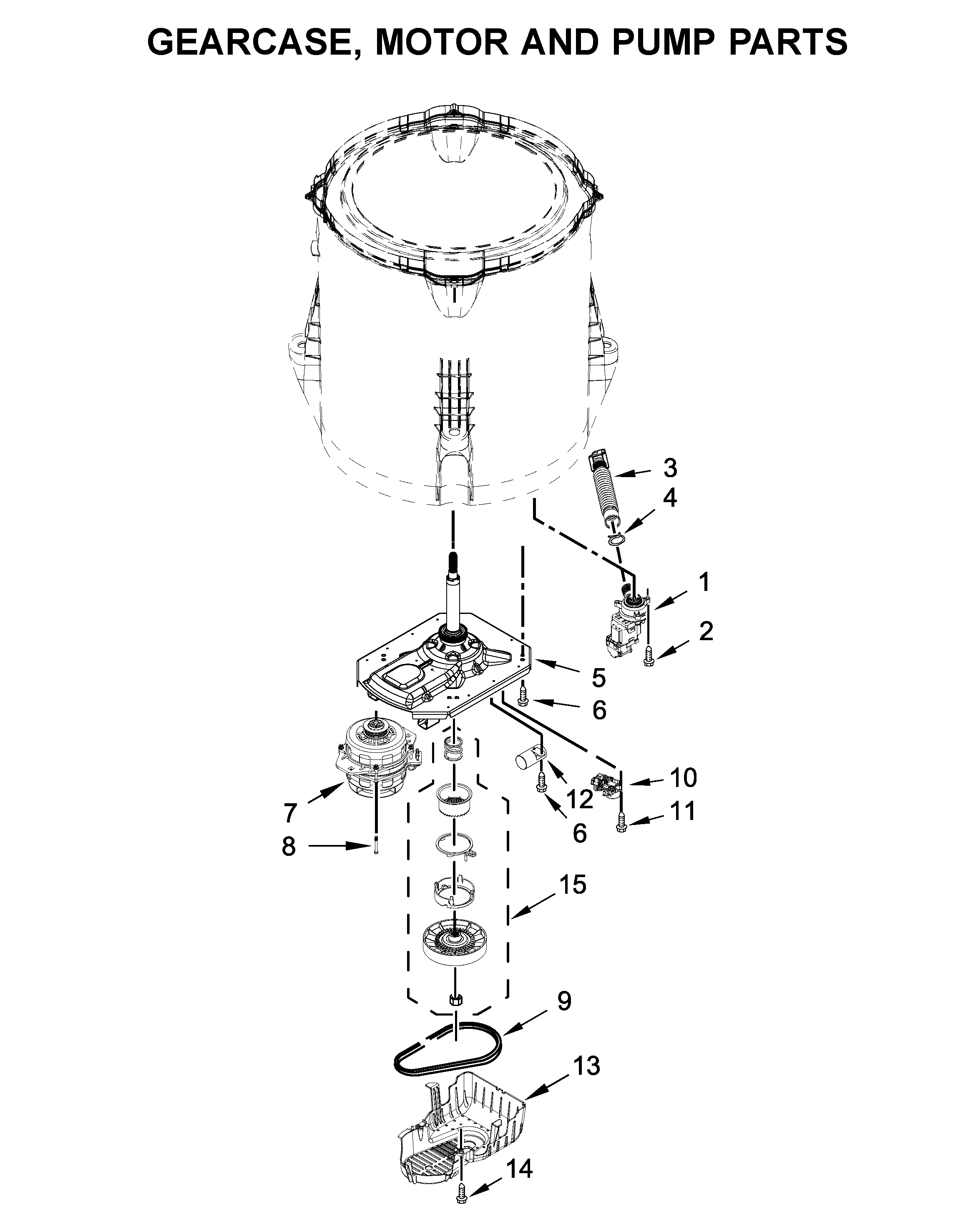 GEARCASE, MOTOR AND PUMP PARTS