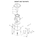 Amana 4KNTW3300JW0 basket and tub parts diagram