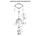 Amana 4KNTW3300JW0 gearcase, motor and pump parts diagram