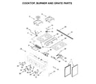 KitchenAid KFDC500JAV00 cooktop, burner and grate parts diagram