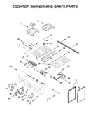 Cooktop, burner and grate parts