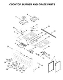 Cooktop, burner and grate parts