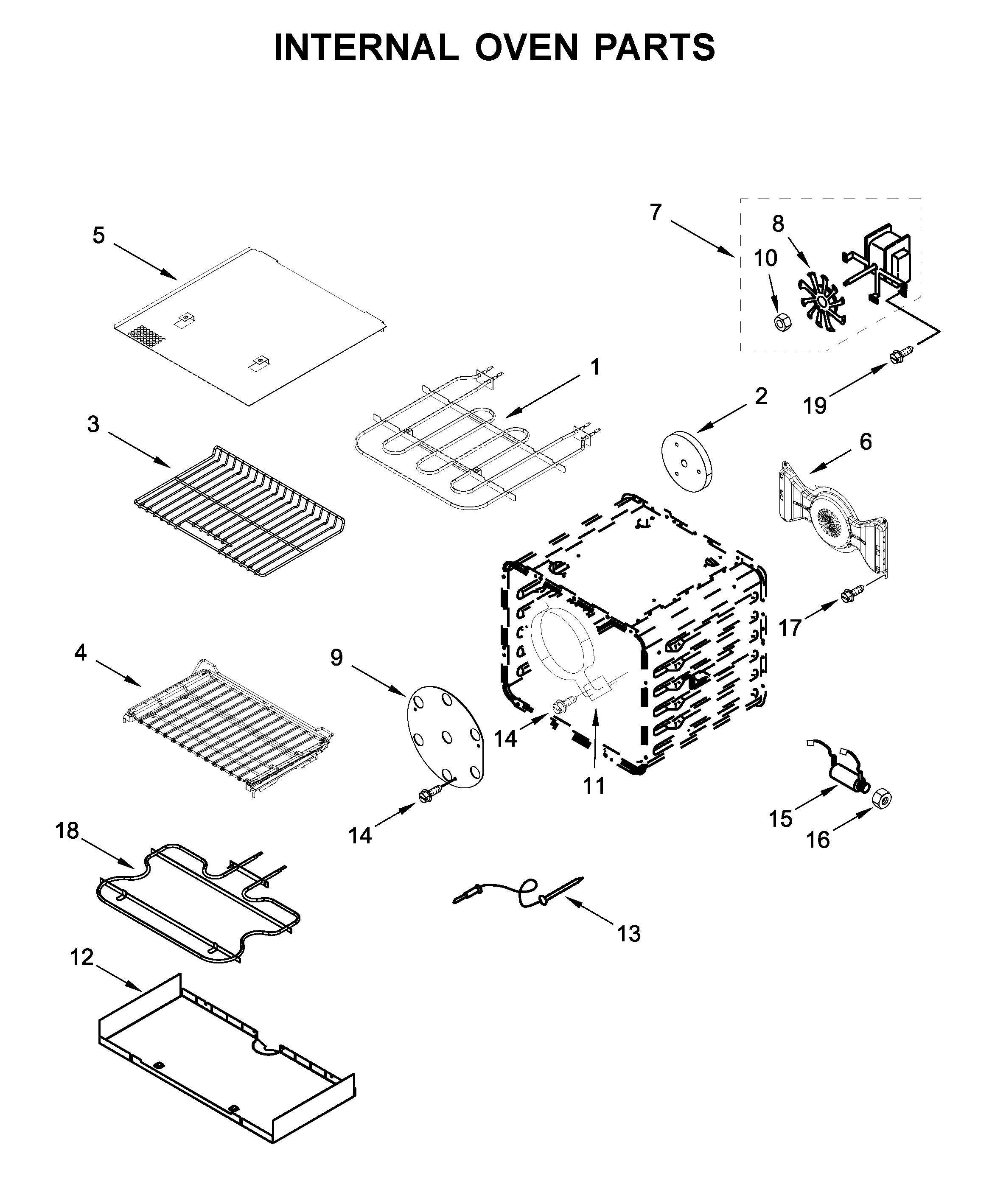 Internal oven parts