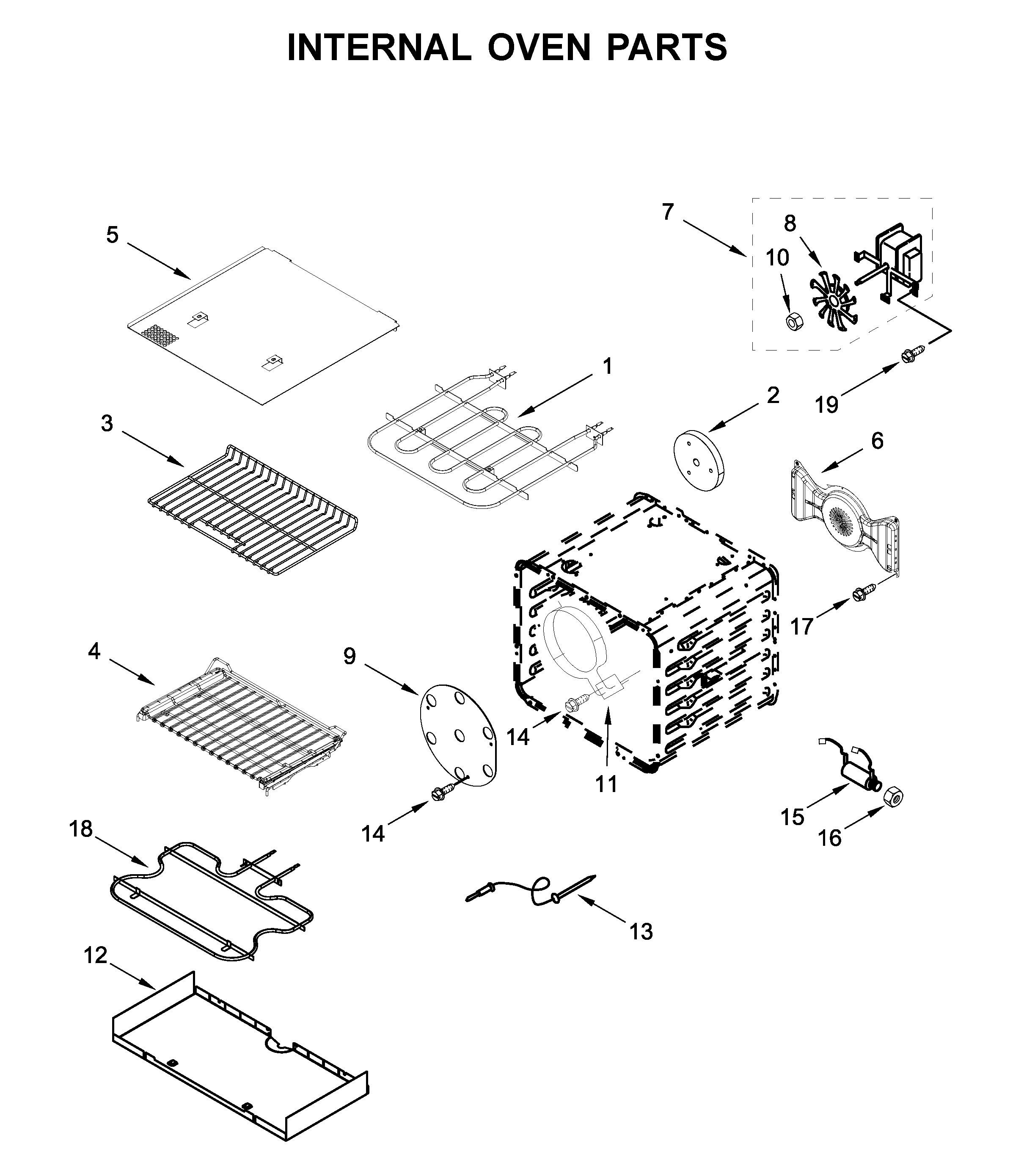 Internal oven parts