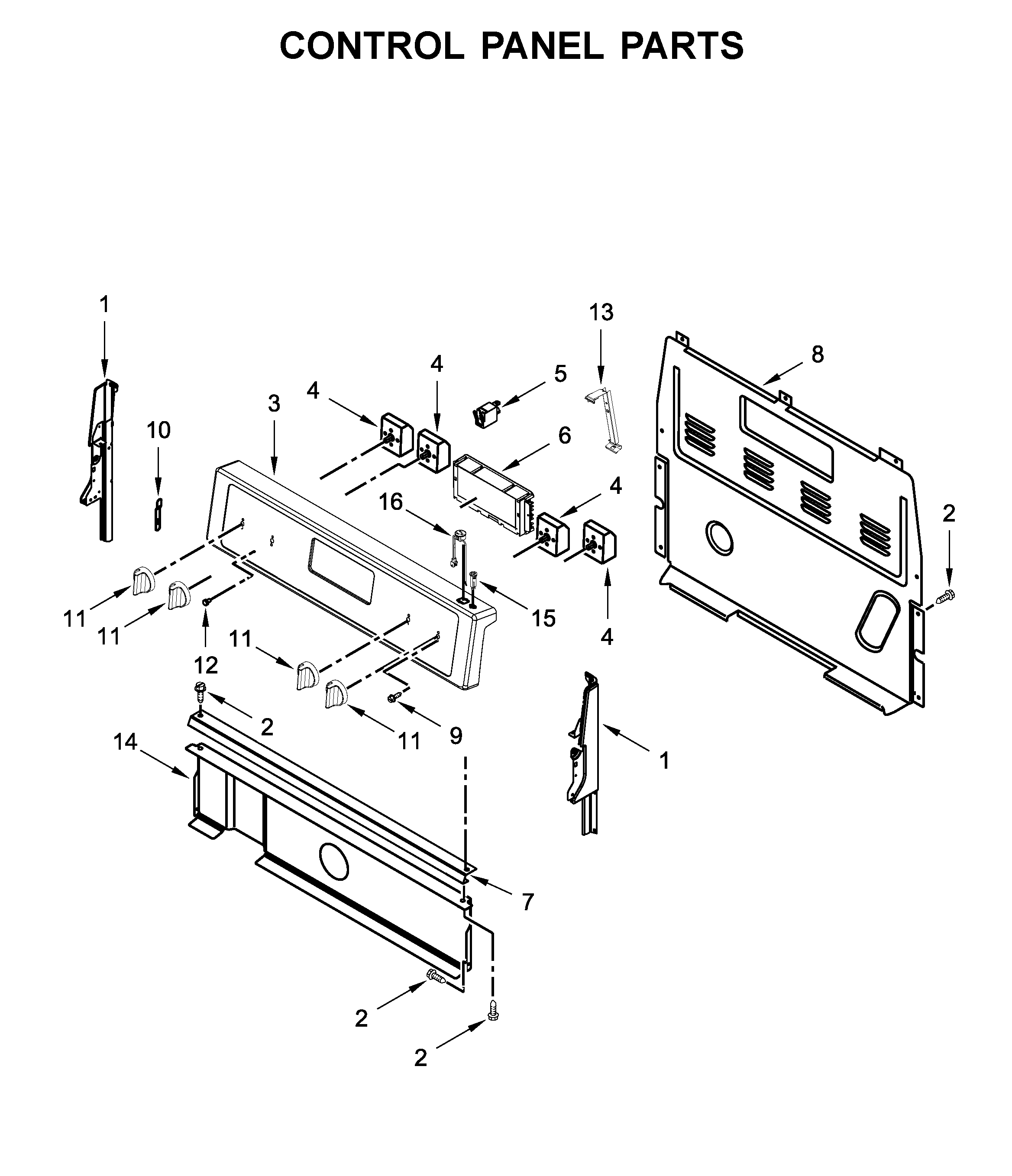 Control panel parts