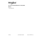 Whirlpool YWFC310S0EW4 cover sheet diagram