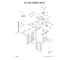 Whirlpool 4KWTW5600JW0 top and cabinet parts diagram