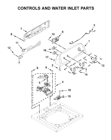 Controls and water inlet parts