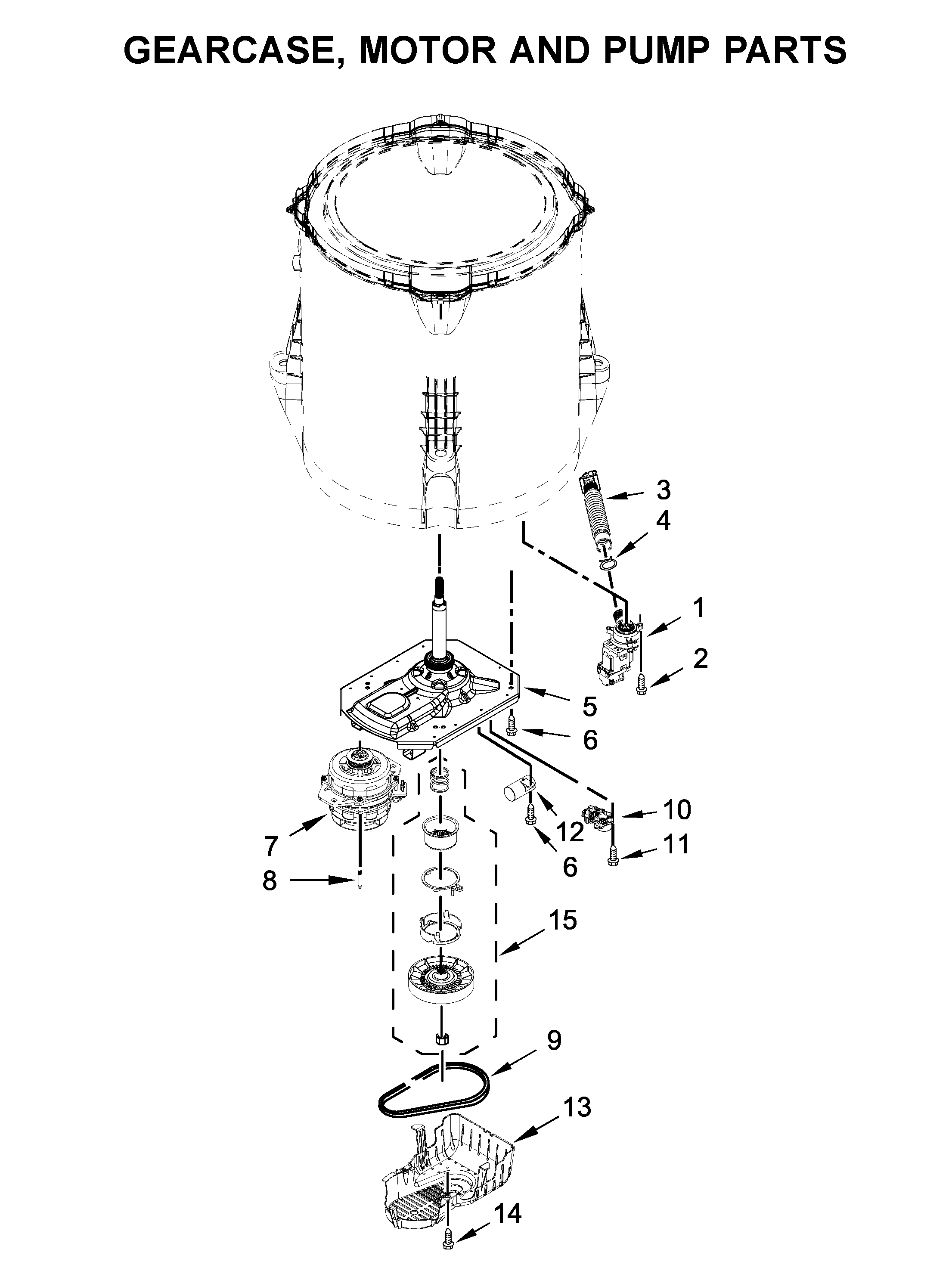 GEARCASE, MOTOR AND PUMP PARTS