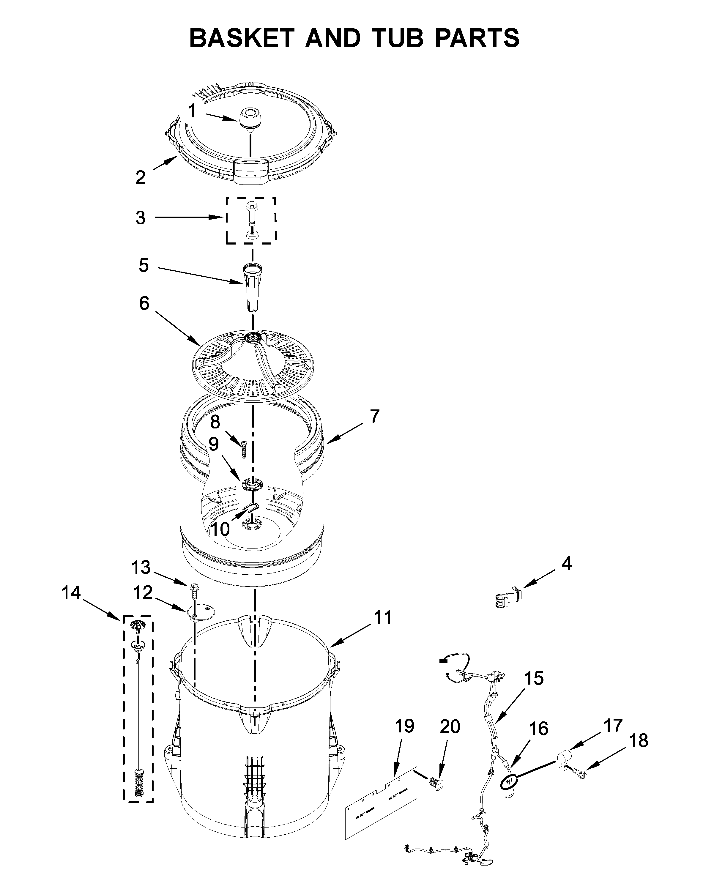 BASKET AND TUB PARTS