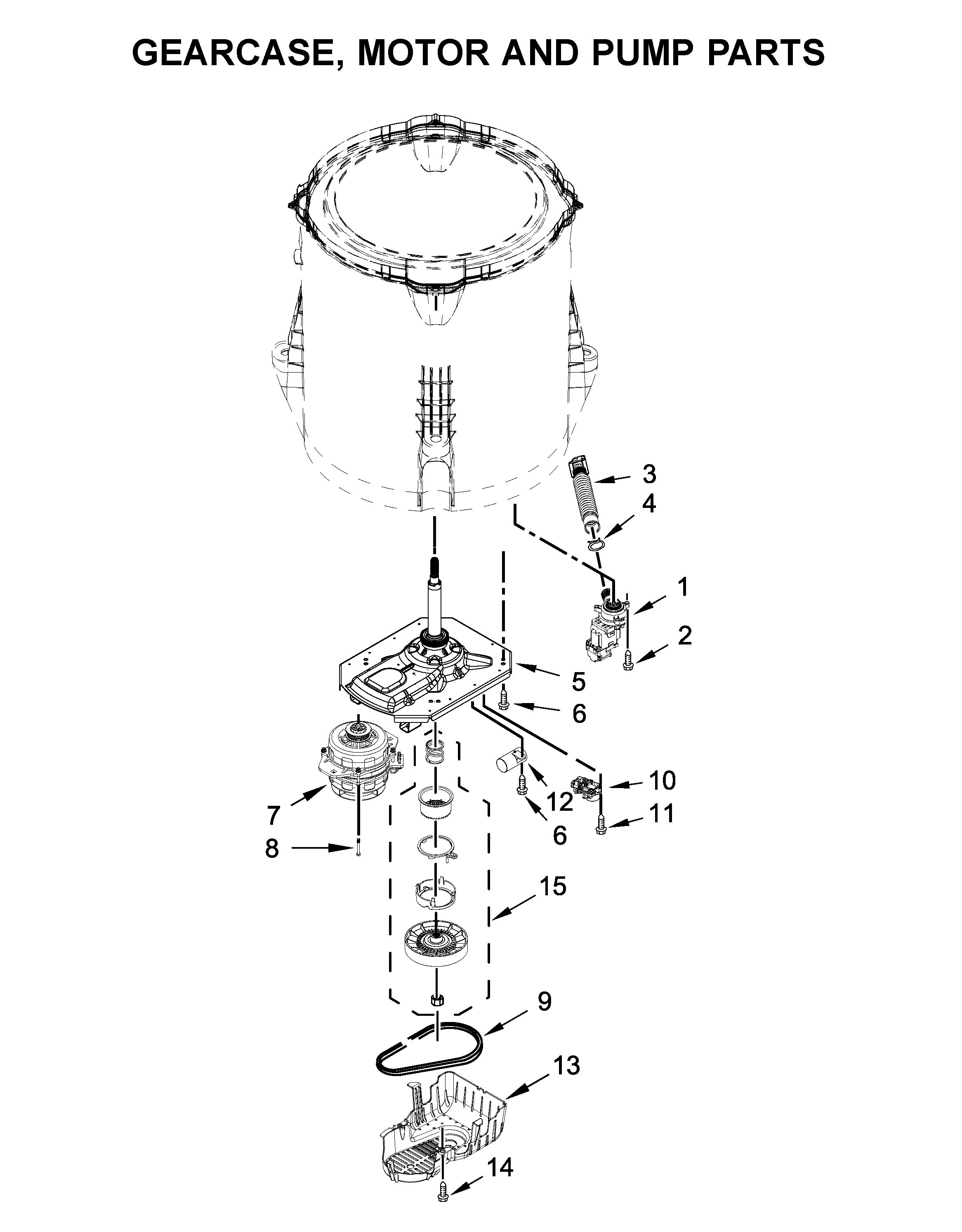 GEARCASE, MOTOR AND PUMP PARTS