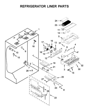 Refrigerator liner parts