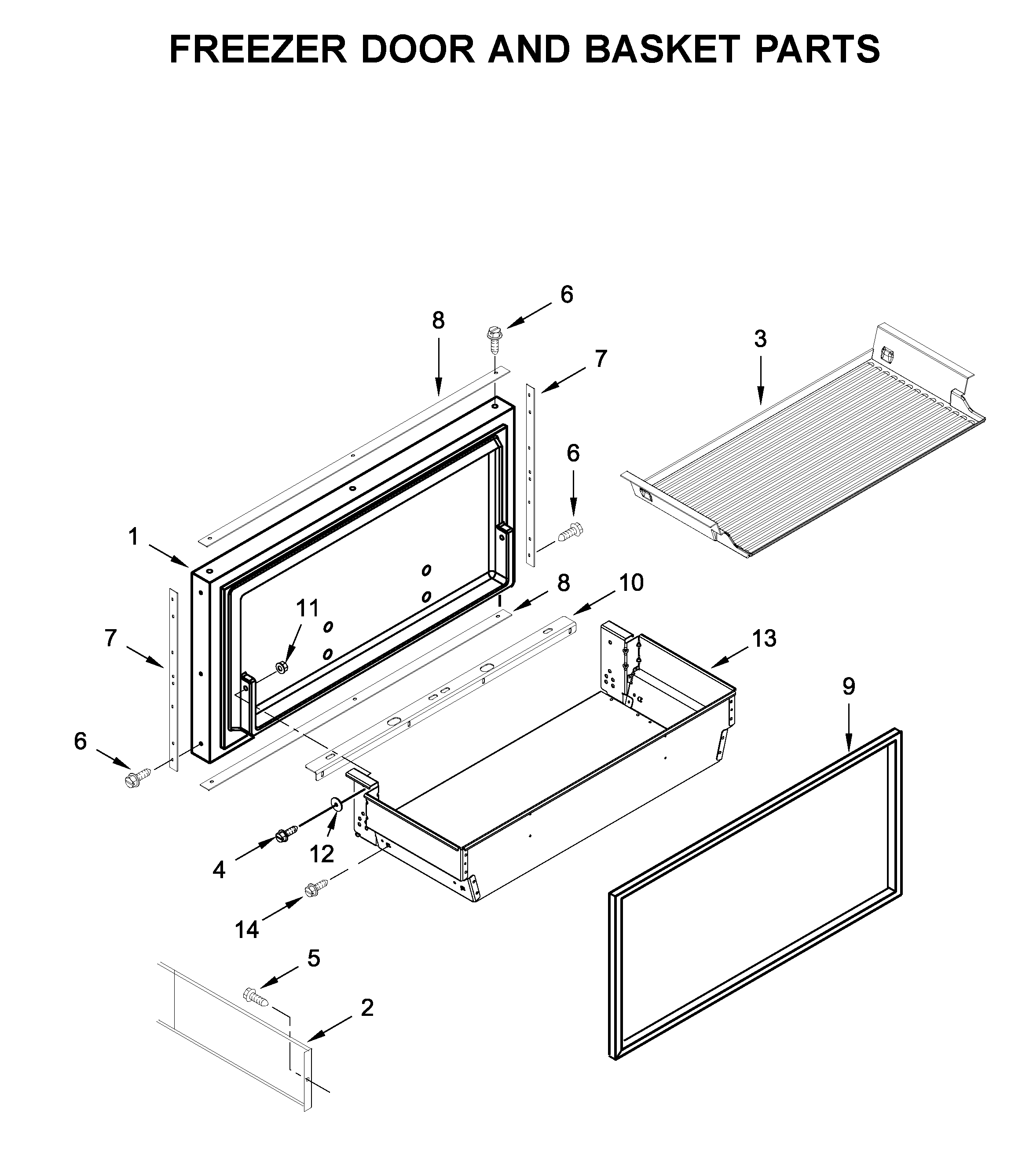 FREEZER DOOR AND BASKET PARTS