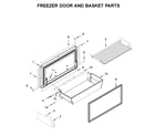 Jenn-Air JF42NXFXDE02 freezer door and basket parts diagram