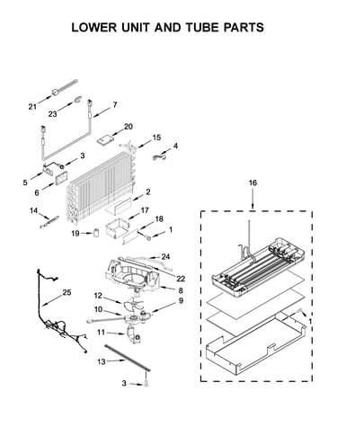 Lower unit and tube parts