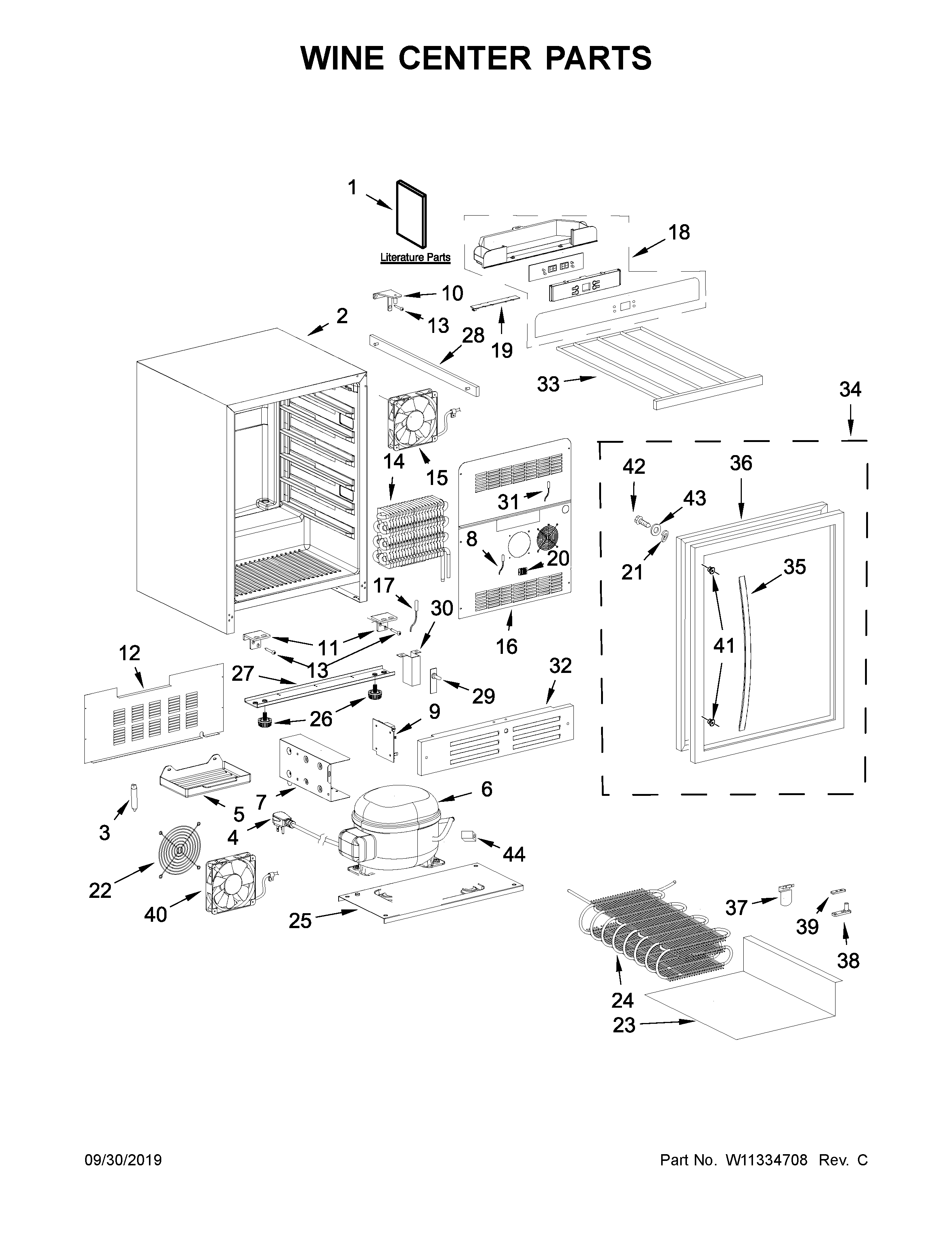 Wine center parts