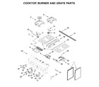 KitchenAid KFDC500JIB00 cooktop, burner and grate parts diagram