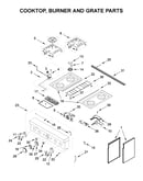 Cooktop, burner and grate parts