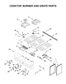 Cooktop, burner and grate parts