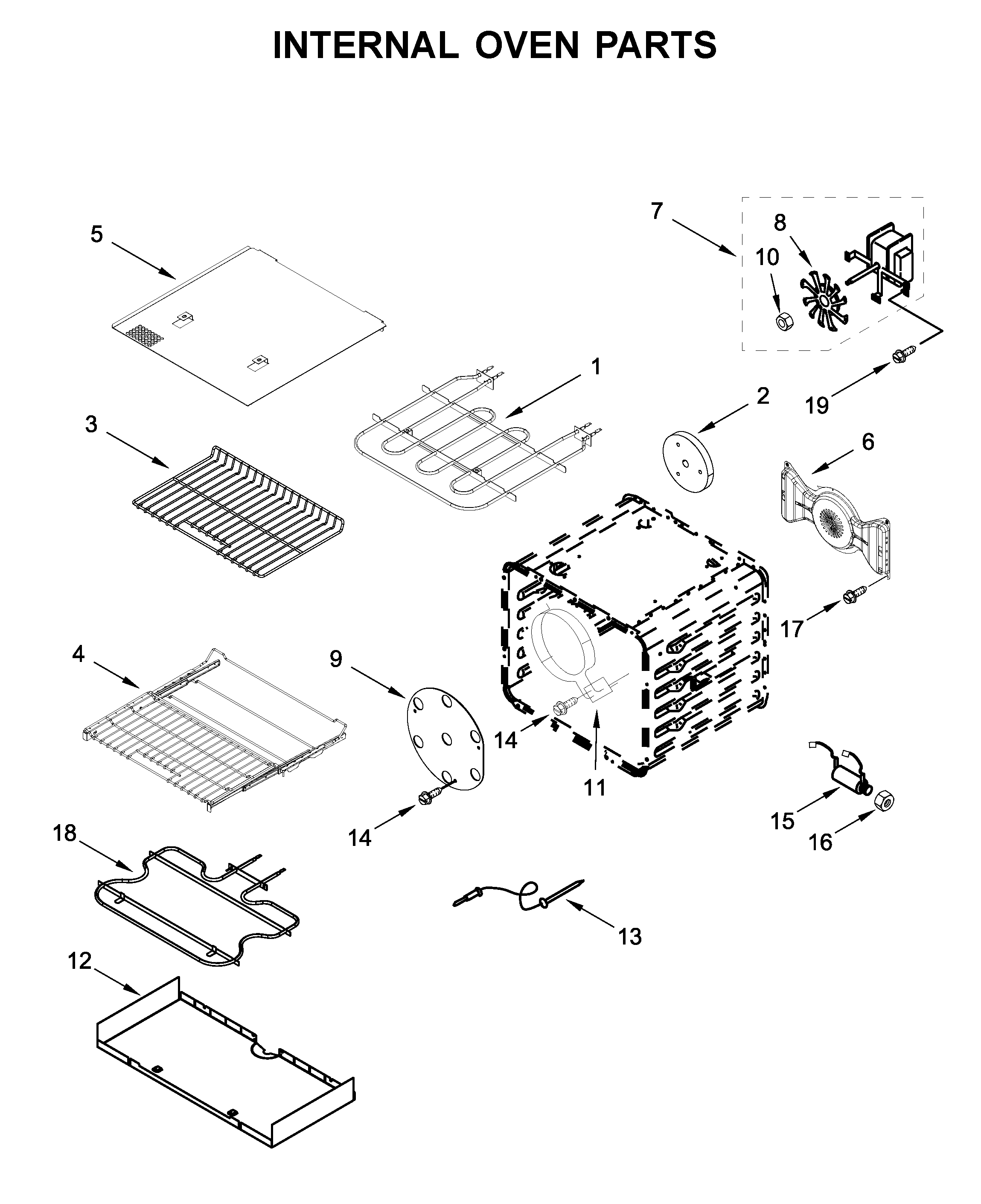 Internal oven parts