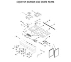 KitchenAid KFDC506JBK00 cooktop, burner and grate parts diagram