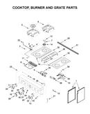 Cooktop, burner and grate parts
