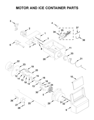 Motor and ice container parts