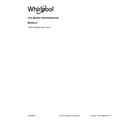 Whirlpool WRT519SZDG03 cover sheet diagram