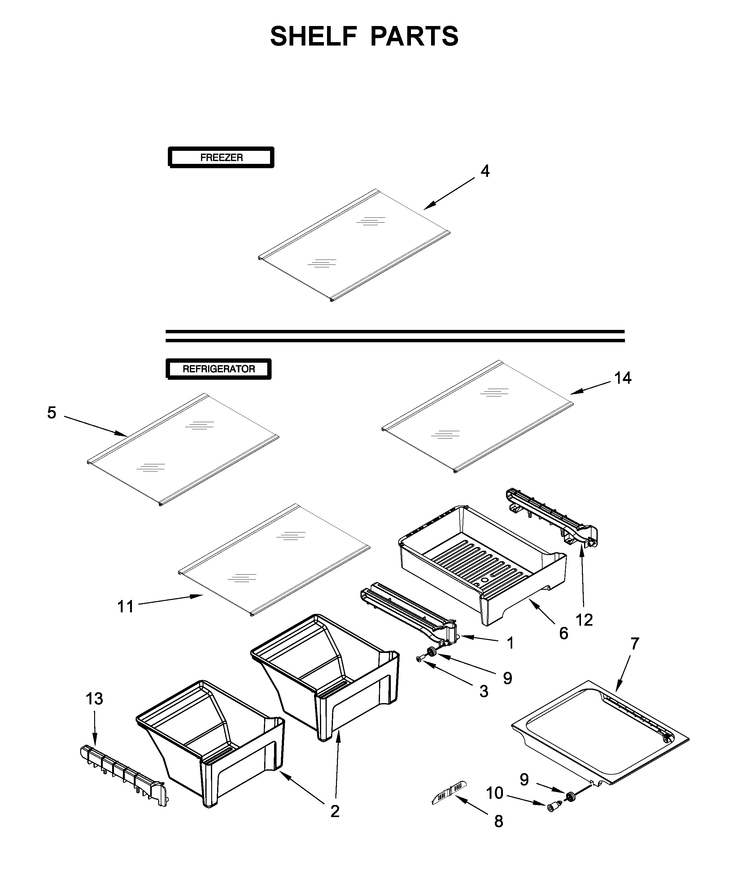 Shelf parts