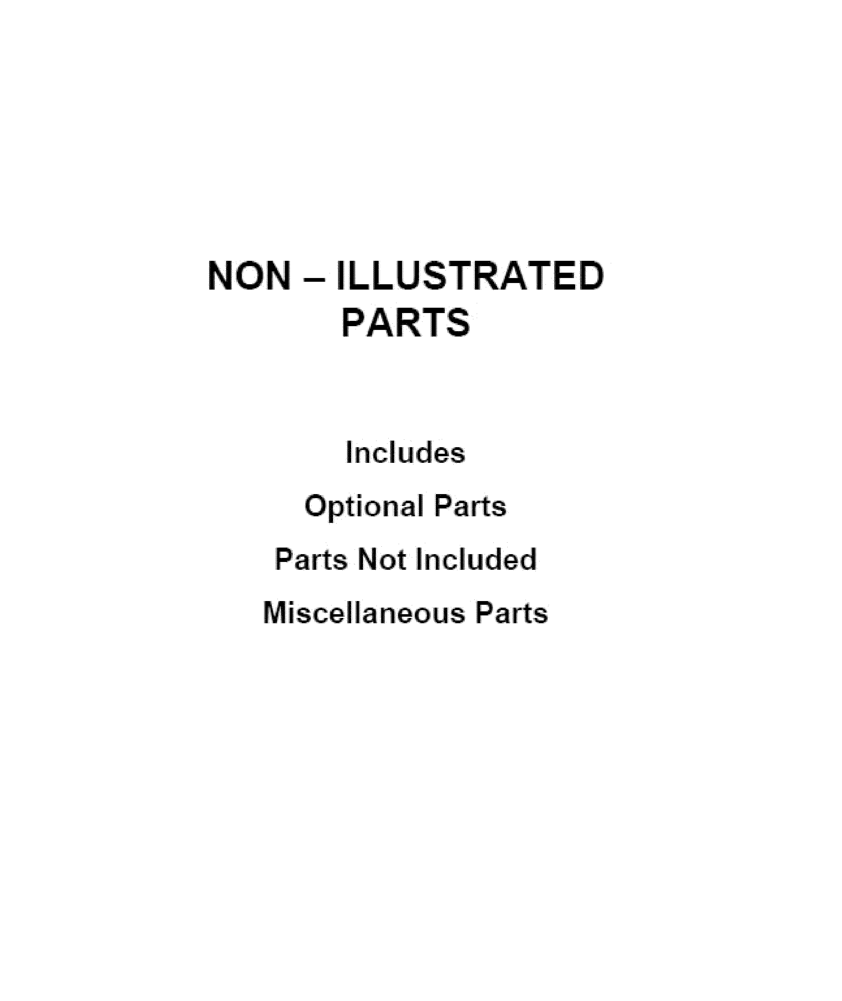 OPTIONAL PARTS (NOT INCLUDED)