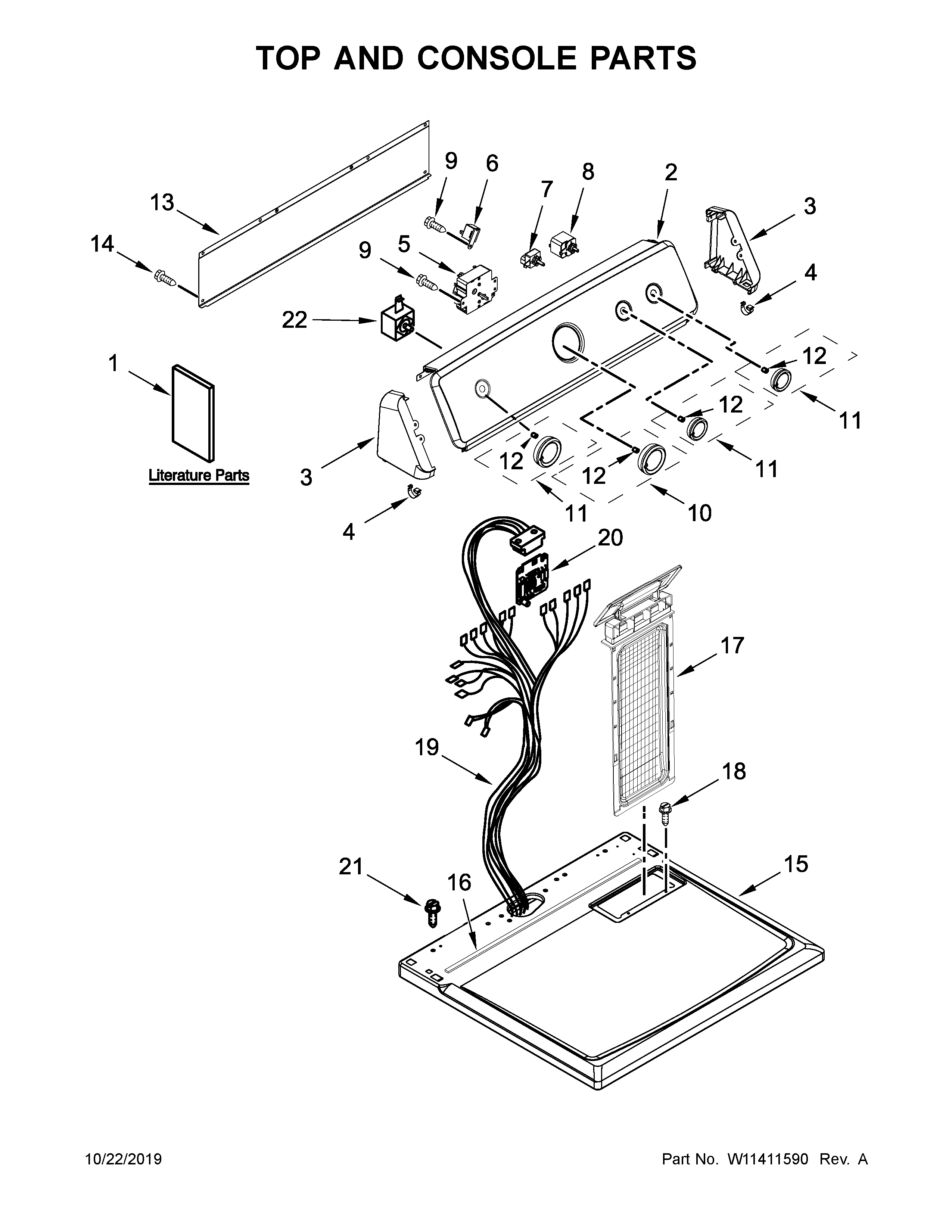 Top and console parts