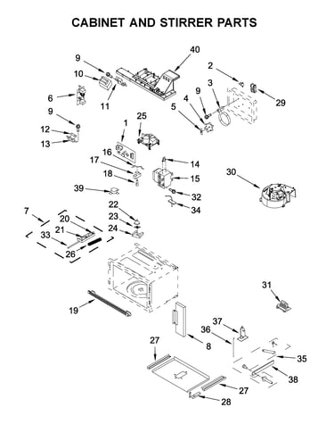 Cabinet and stirrer parts