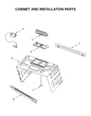 Cabinet and installation parts