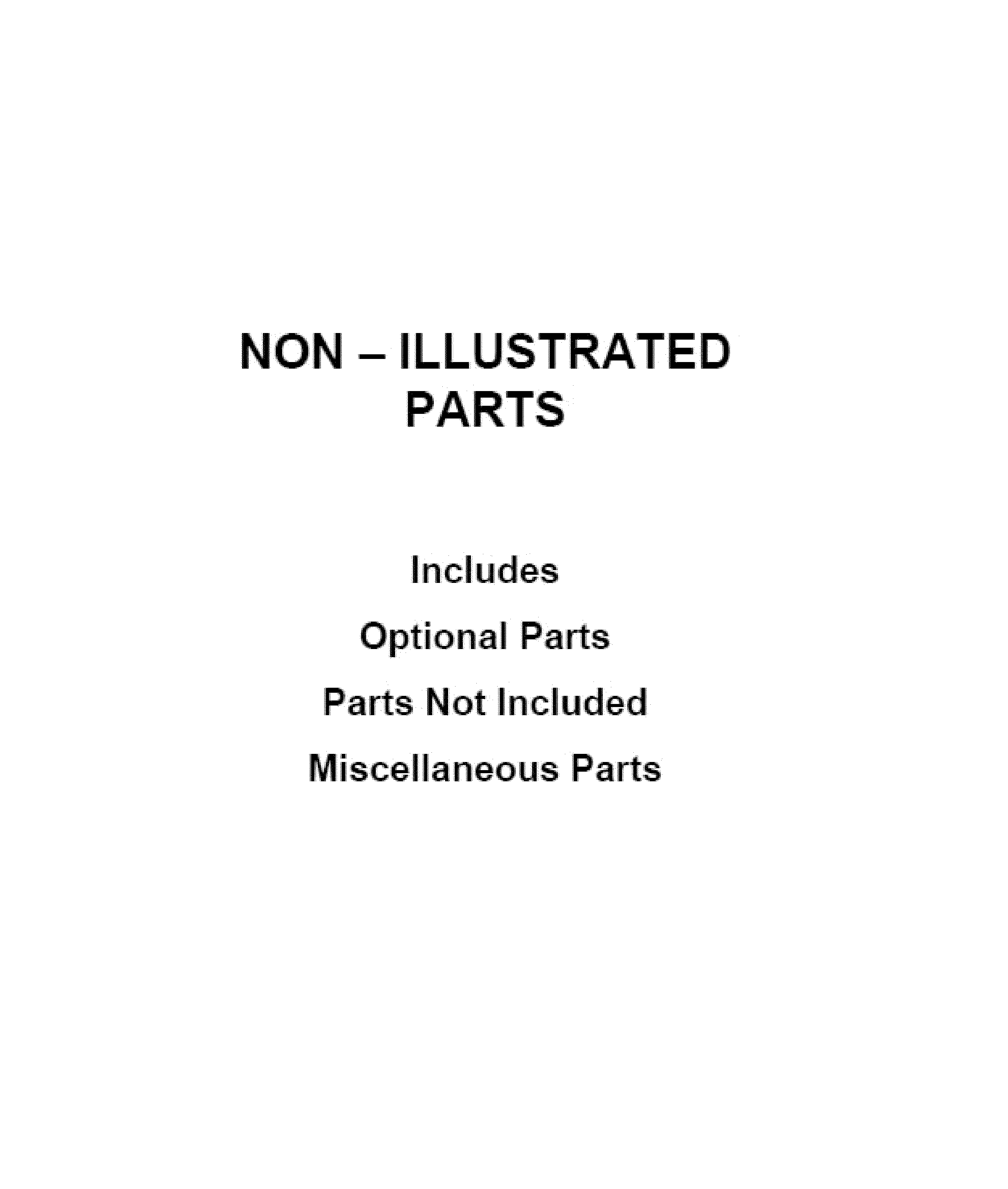 OPTIONAL PARTS (NOT INCLUDED)