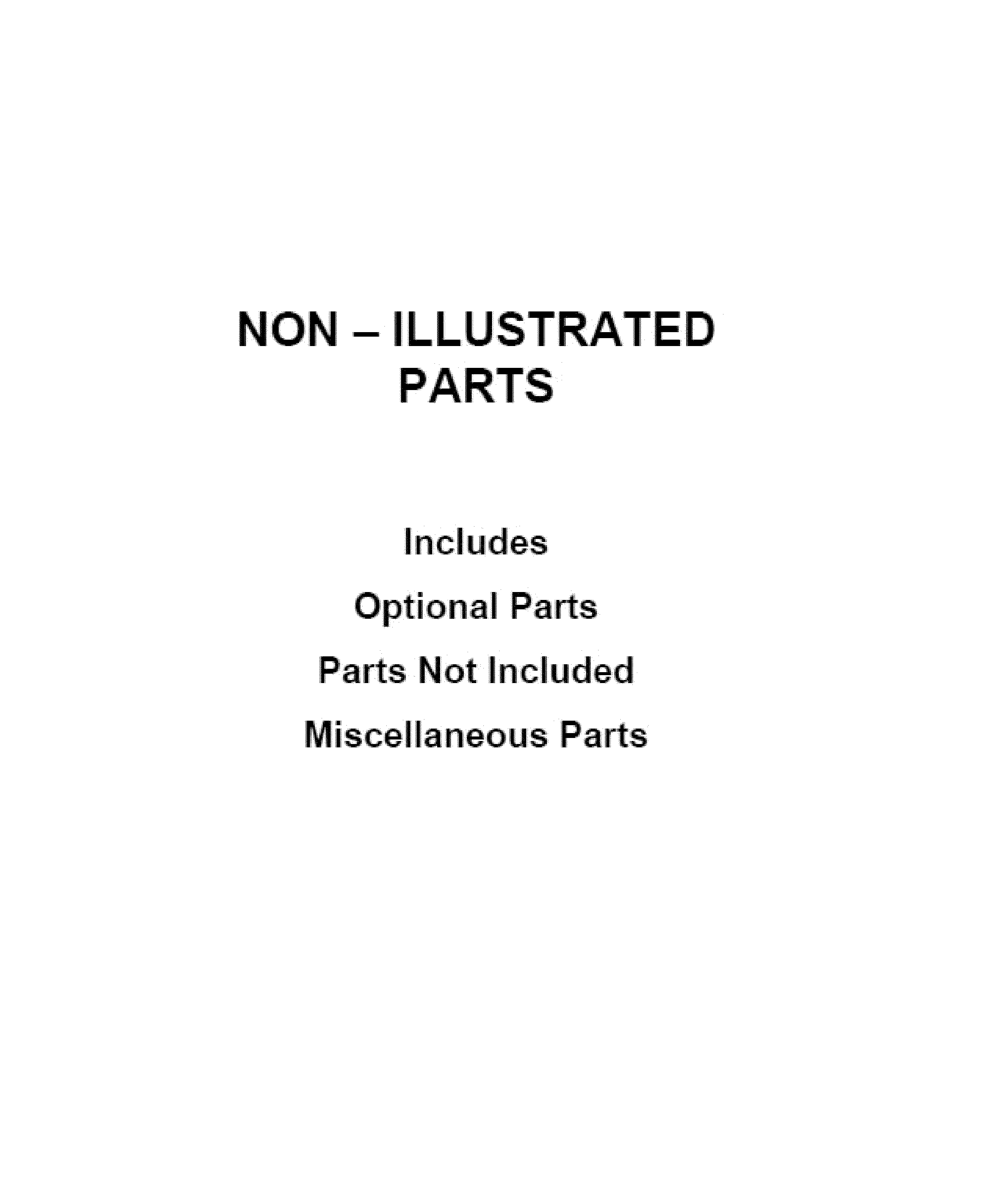 OPTIONAL PARTS (NOT INCLUDED)